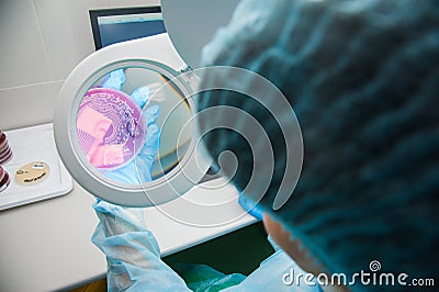 Microbiology research in laboratory Stock Photo