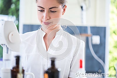 Microbiology student during internship Stock Photo