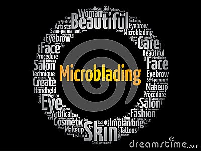 Microblading word cloud collage, medical concept Stock Photo