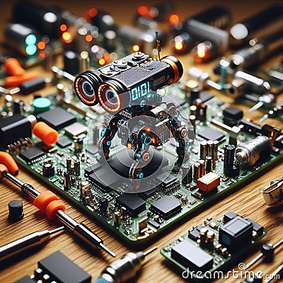 169 15. Microbot - A tiny robot designed for tasks that requir Stock Photo
