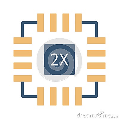 Microchip Color Vector icon which can easily modify or edit Vector Illustration