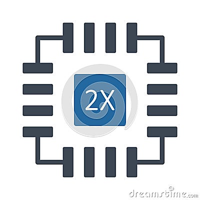 Microchip Color Vector icon which can easily modify or edit Vector Illustration
