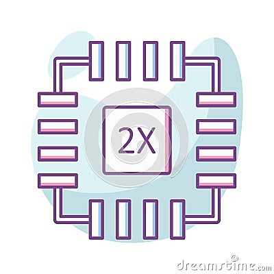 Microchip Color Vector icon which can easily modify or edit Vector Illustration