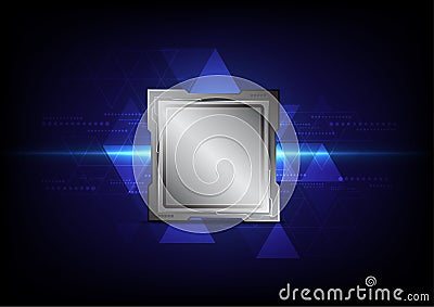 microchip computer on triangle abstract background Vector Illustration