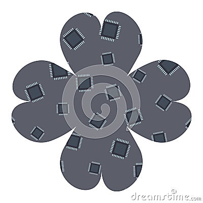 Microchip Flower frame Vector Illustration