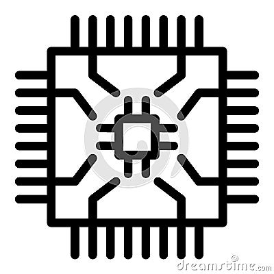 Microchip line icon. CPU vector illustration isolated on white. Processor outline style design, designed for web and app Vector Illustration