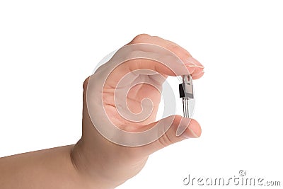 Microchip. Microelectronics and nanotechnology concept Stock Photo