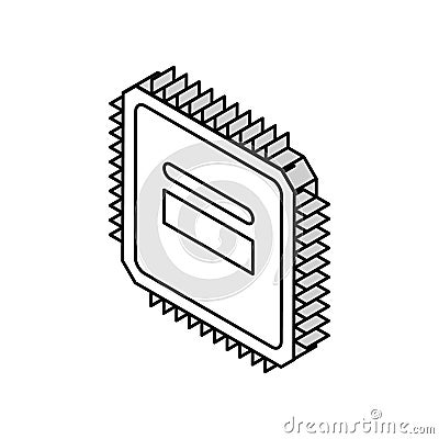 microcontroller electronic component isometric icon vector illustration Vector Illustration