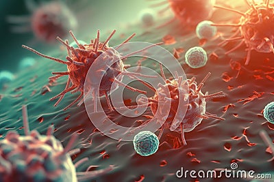 Microcosm virus. Generate ai Stock Photo