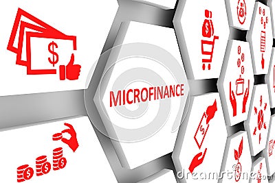 MICROFINANCE concept cell background Cartoon Illustration