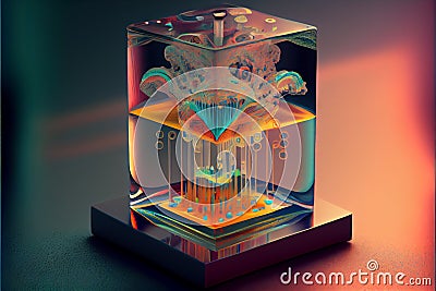 Microfluidic device created with Generative Ai Stock Photo