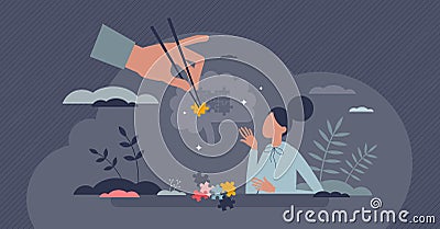 Microlearning as focused and effective topic learning tiny person concept Vector Illustration