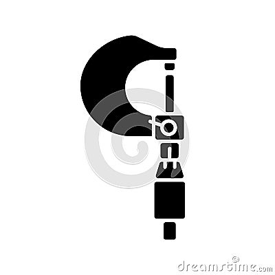 Micrometer black glyph icon Vector Illustration