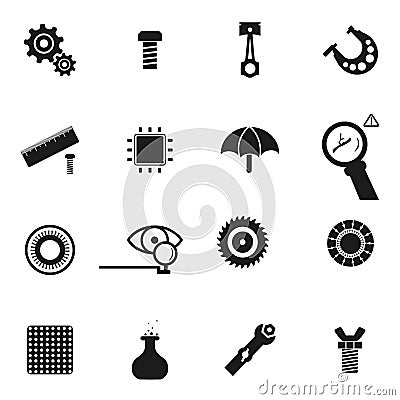 Set of icon of spare parts Vector Illustration