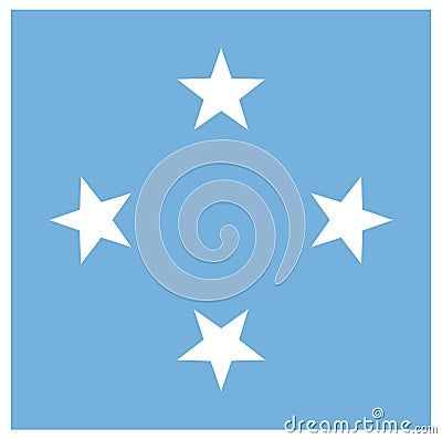 Micronesia flag - composed of thousands of small islands in the western Pacific Ocean Vector Illustration