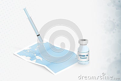 Micronesia Vaccination, Injection with COVID-19 vaccine in Map of Micronesia Vector Illustration