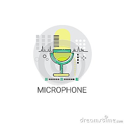 Microphone Audio Production Sound Icon Vector Illustration