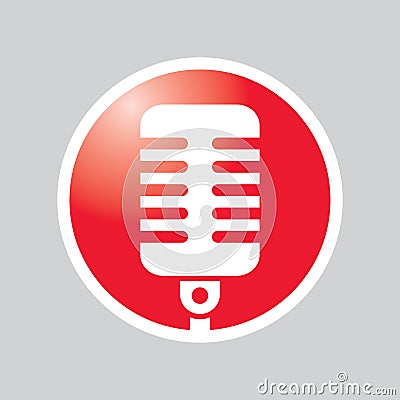 Microphone Button Vector Illustration