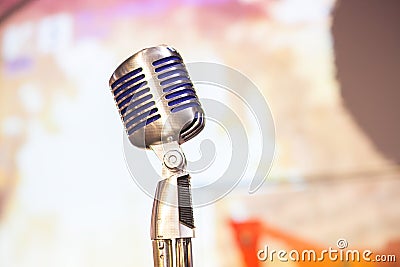 Microphone close up. Stock Photo