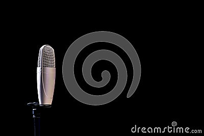 Microphone for singer in concert hall Stock Photo