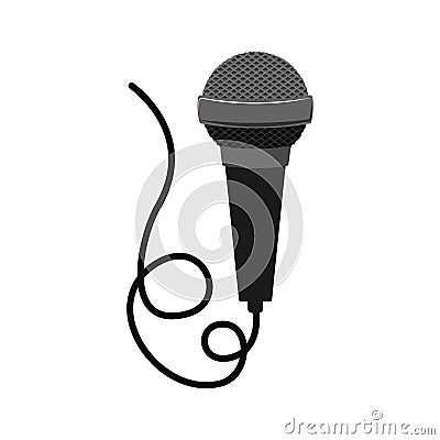 Microphone with cord icon Vector Illustration