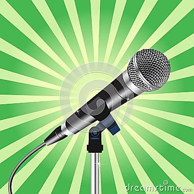Microphone cord Rays zoom 3 Vector Illustration