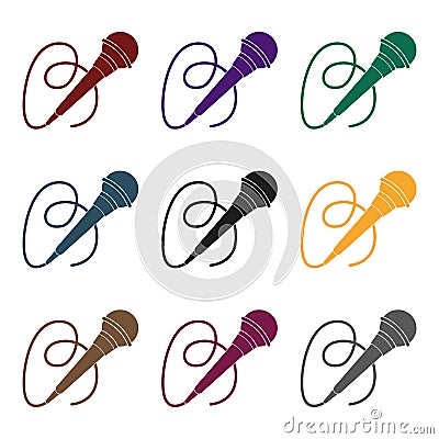 Microphone icon in black style isolated on white background. Event service symbol stock vector illustration. Vector Illustration