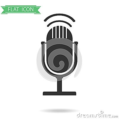 Microphone icon Cartoon Illustration