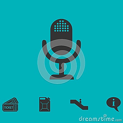 Microphone icon flat Vector Illustration