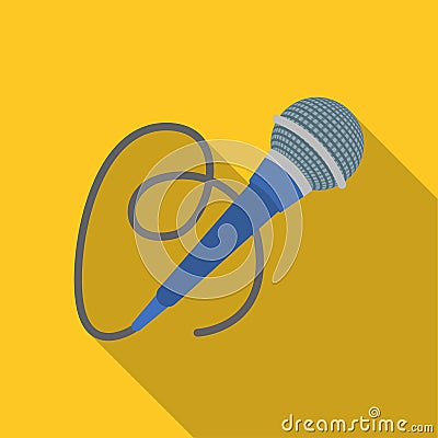 Microphone icon in flat style isolated on white background. Event service symbol stock vector illustration. Vector Illustration
