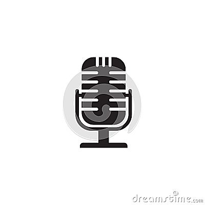 Microphone icon logo vector template Vector Illustration