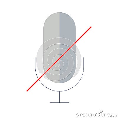 Microphone icon. Quiet mode. Microphone for your website design, logo, app, UI. Vector illustration. EPS 10. Vector Illustration