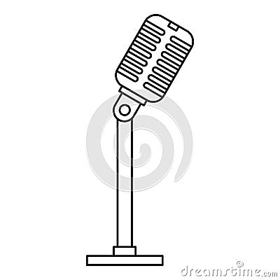 Microphone icon, outline style Vector Illustration