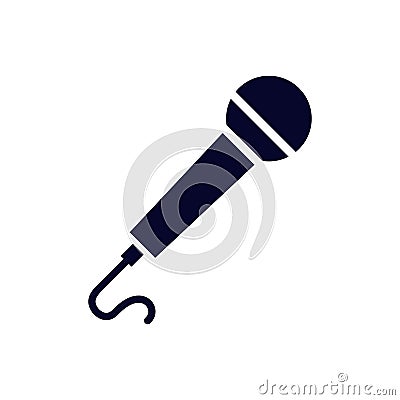 Microphone Icon Vector flat illustration, glyph style design isolated Vector Illustration