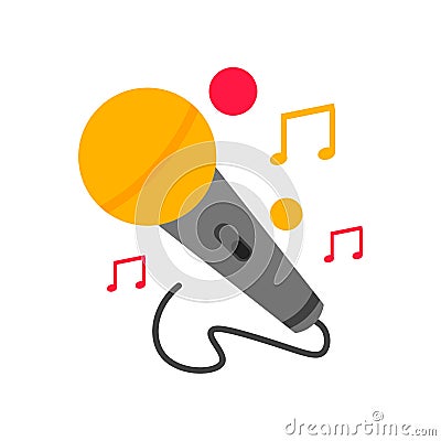 Microphone icon vector isolated on white background, Microphone Vector Illustration