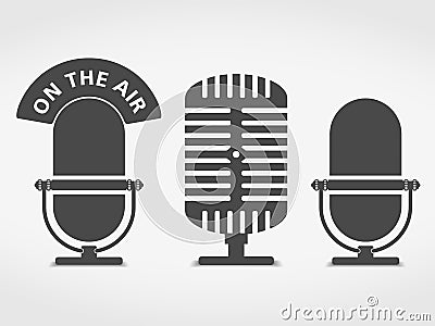 Microphone Icons Vector Illustration