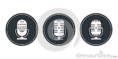 Microphone Icons Vector Illustration