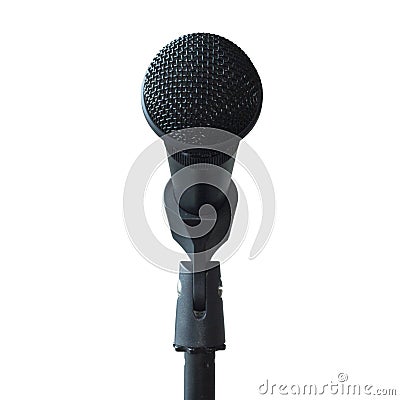Microphone isolated front view Stock Photo