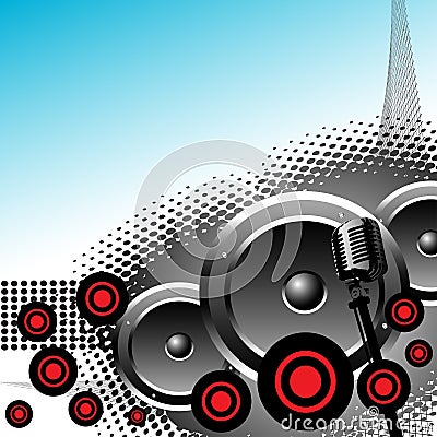 Microphone and loudspeakers Vector Illustration