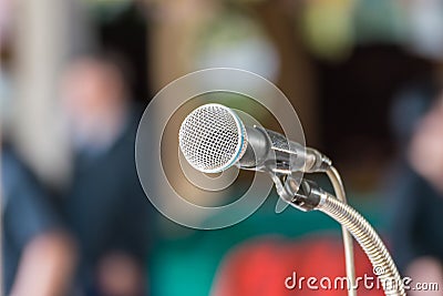 Microphone in meeting room use for amplify talk Stock Photo