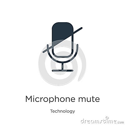 Microphone mute icon vector. Trendy flat microphone mute icon from technology collection isolated on white background. Vector Vector Illustration