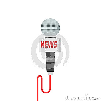 Microphone news vector illustration isolated on white Vector Illustration