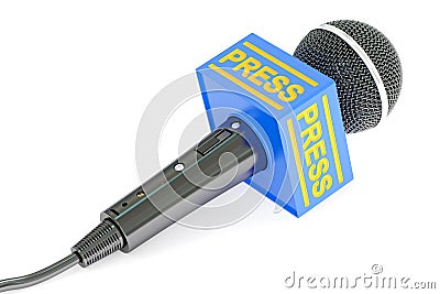 Microphone press, 3D rendering Stock Photo