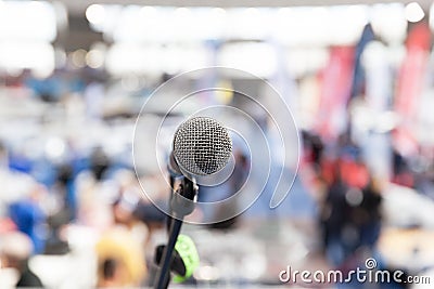 Microphone. Public relations - PR. Stock Photo