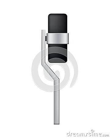 Microphone. Recorder or dictaphone for reporters. Record for multimedia. Professional media music studio equipment Vector Illustration