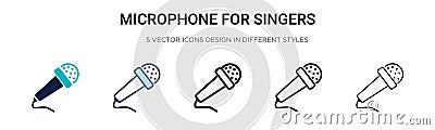 Microphone for singers icon in filled, thin line, outline and stroke style. Vector illustration of two colored and black Vector Illustration