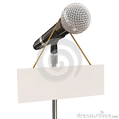 Microphone Stand Blank Copyspace Message Recording Studio Mike P Stock Photo