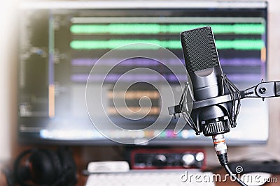 Home Podcast Studio Stock Photo