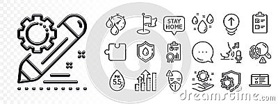 Microphone, Swipe up and Timer line icons for web app. Pictogram icon. Glare of light icons. Vector Vector Illustration