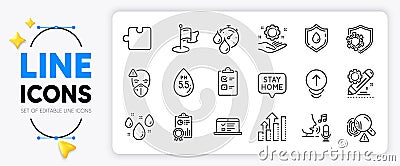 Microphone, Swipe up and Timer line icons. For web app. Vector Vector Illustration
